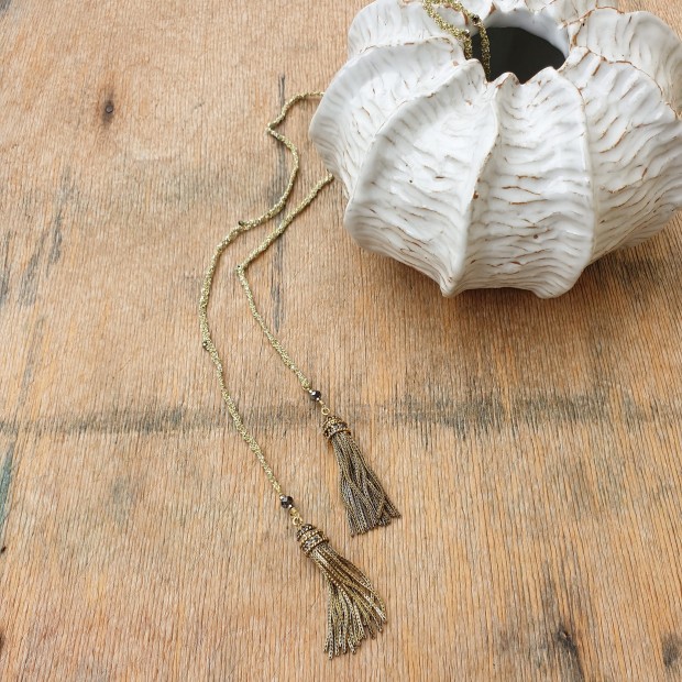 Marie Laure Chamorel ilgas sidabro kaklo papuošalas 